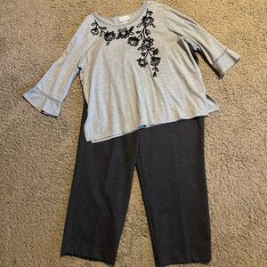 EUC Alfred Dunner set, top sz XL, pants size 18 short (approximate 26" inseam)